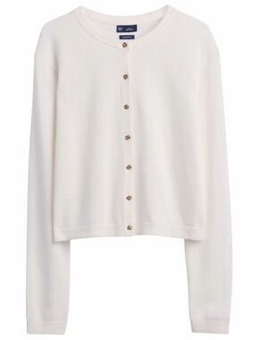 GAP Relaxed Crop Cardigan Sweater in Off-White Size XSmall